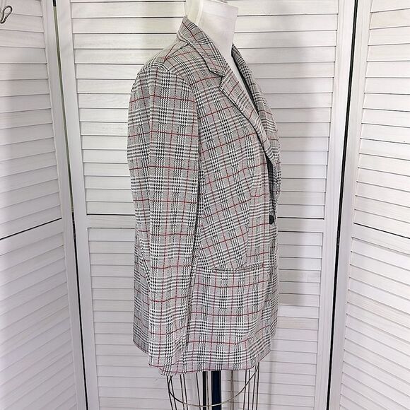 Calvin Klein Houndstooth Plaid Blazer 2X Jacket Partial Tags * - Picture 8 of 15